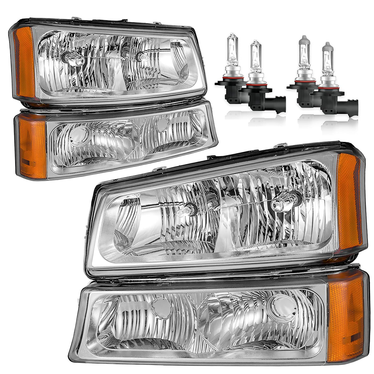 Vizotae headlights assembly for Chevy Silverado driver side improves night visibility.