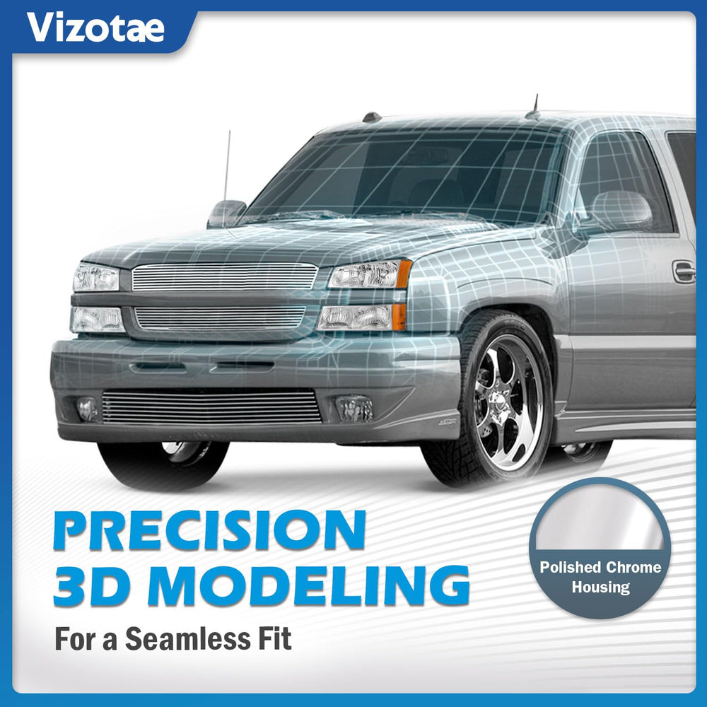 Vizotae headlights assembly for Chevy Silverado passenger side clarity on dark roads.
