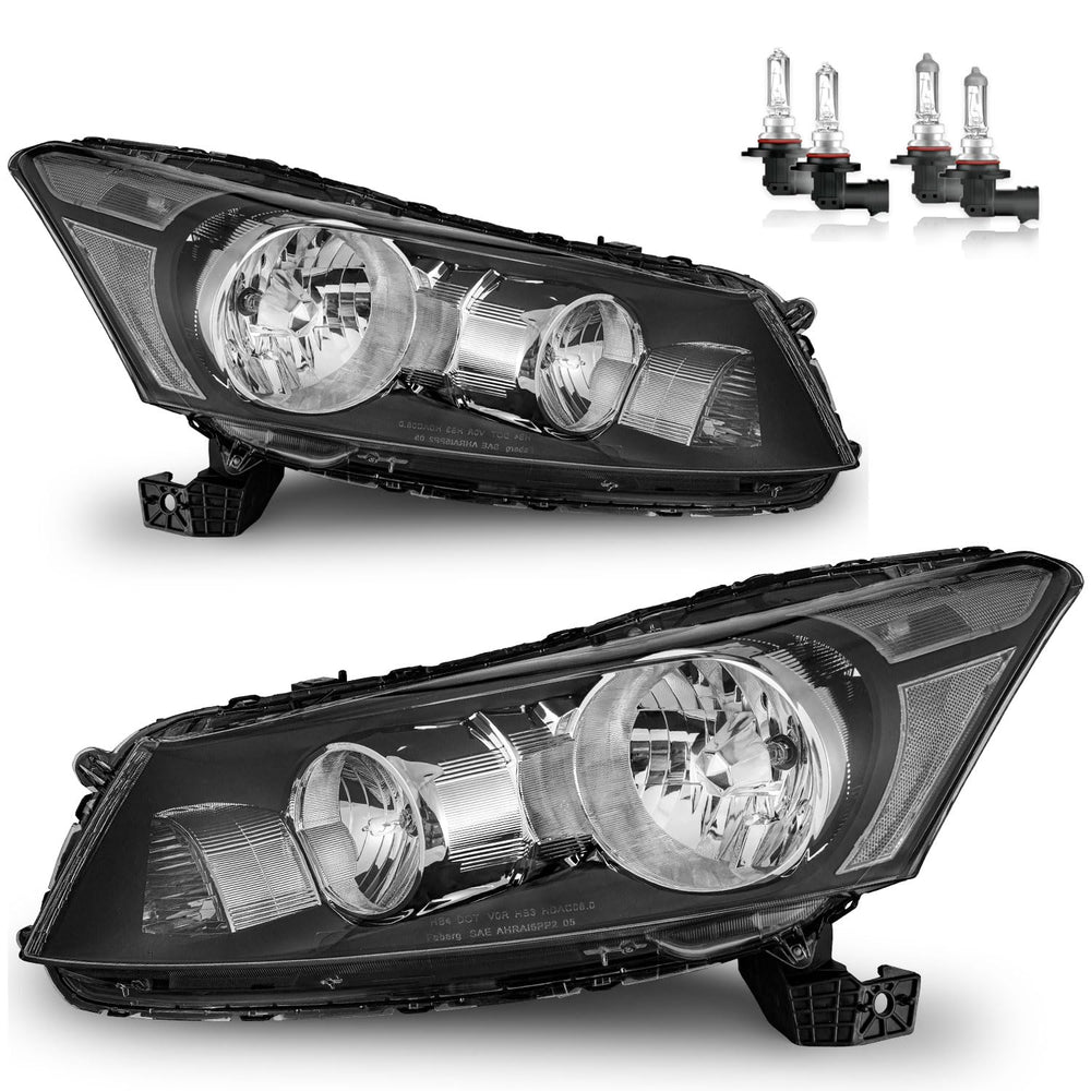 Vizotae headlights assembly front view for 2008-2012 Honda Accord improves night visibility