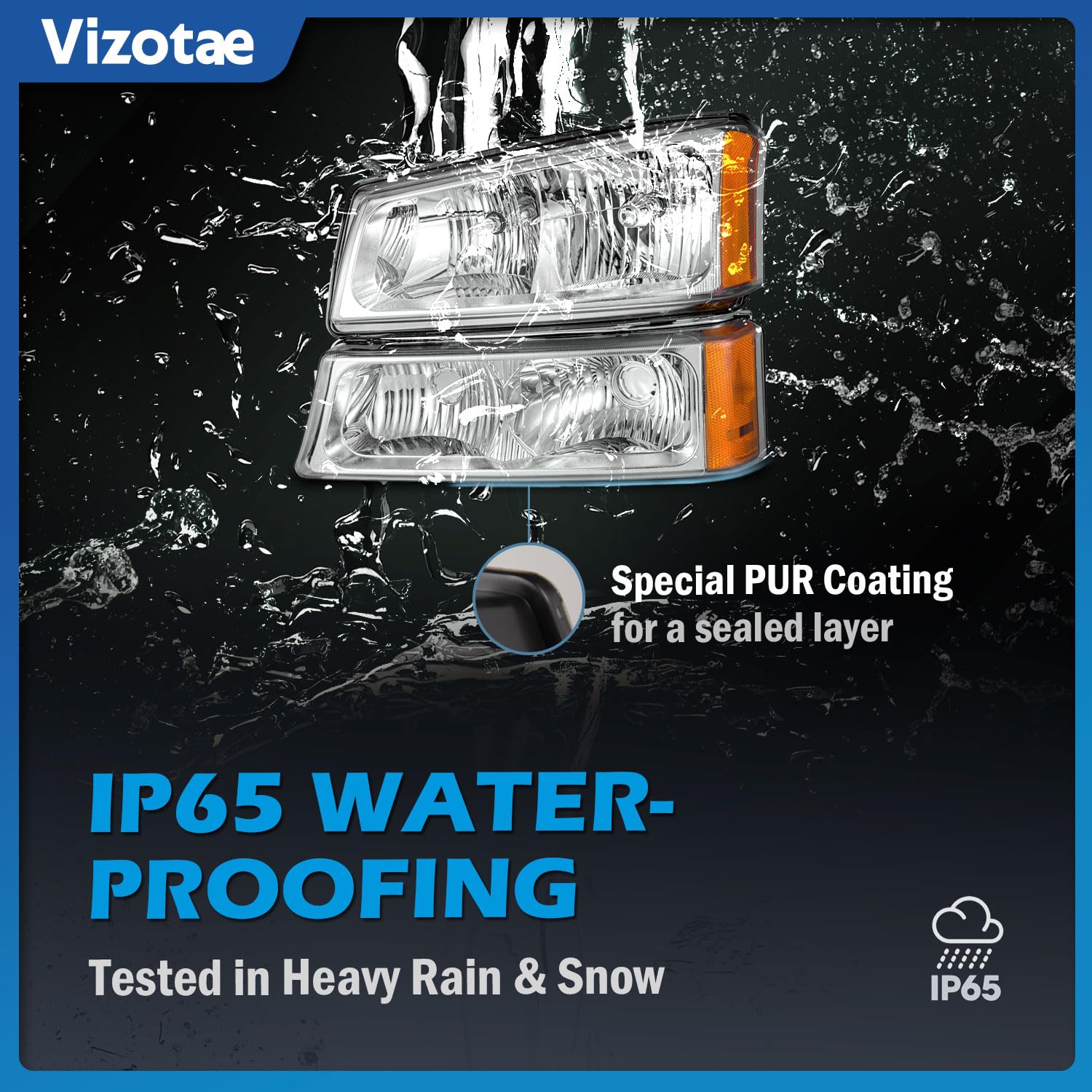 Vizotae OEM-quality bulbs included for easy installation.