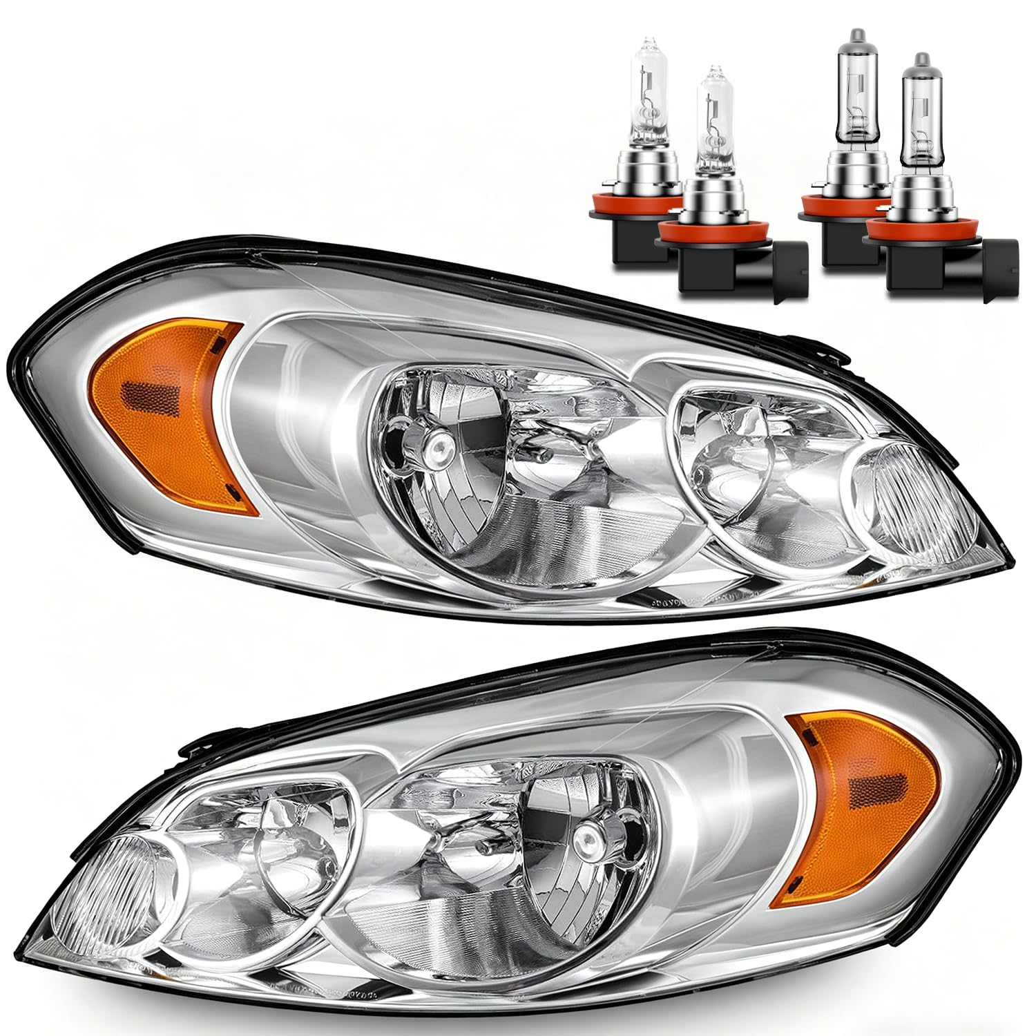 Vizotae headlights left-side assembly with bulbs for clear nighttime visibility.