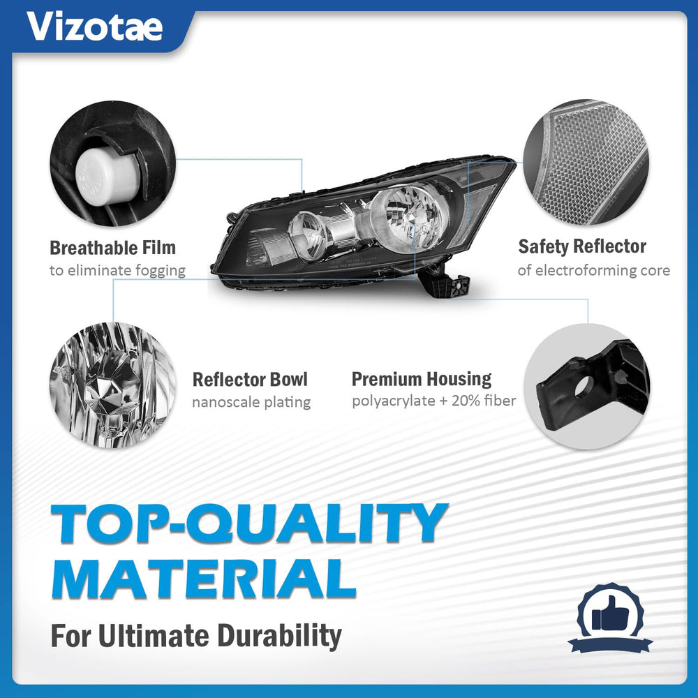 Vizotae headlights UV coating close-up protects the lens from yellowing