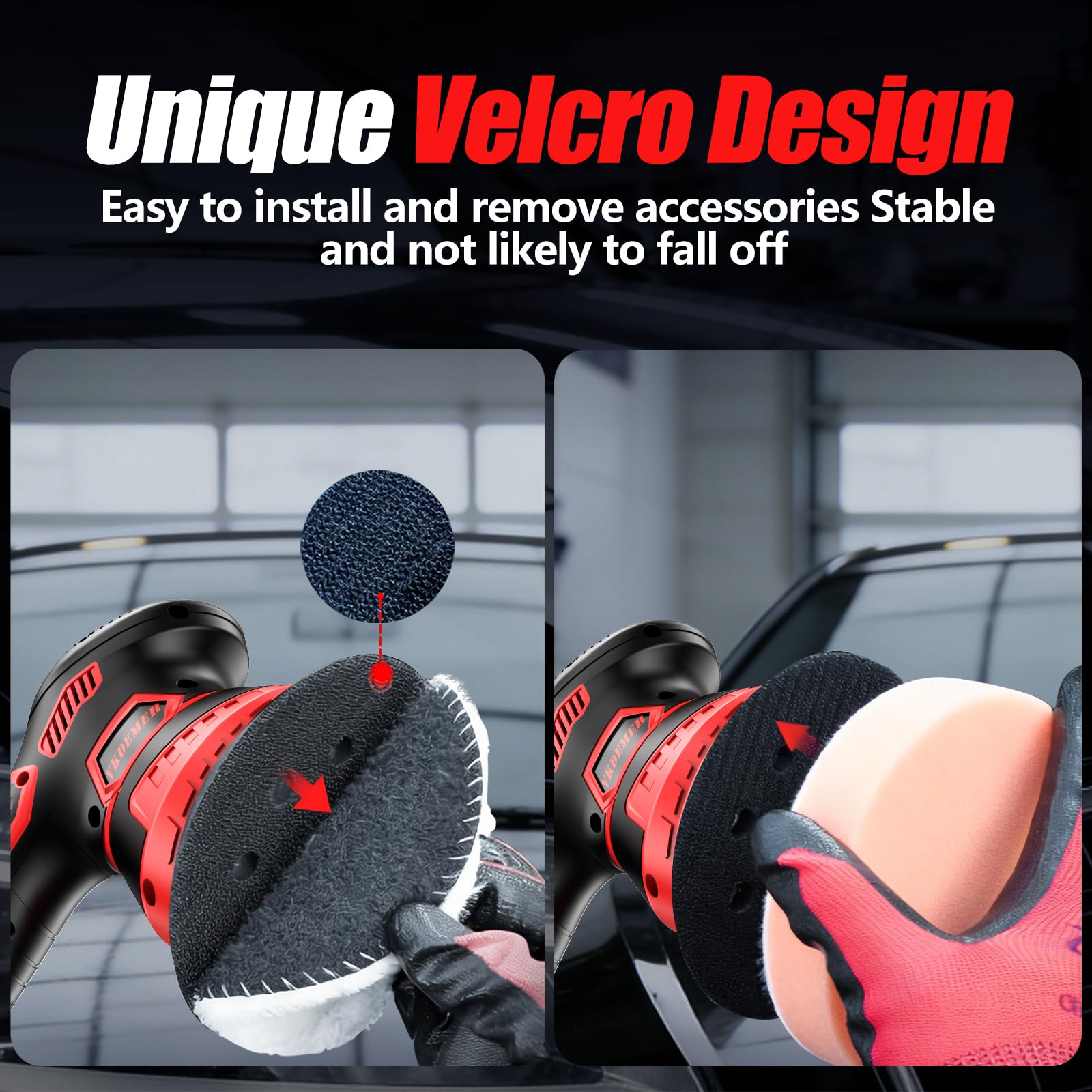 Vkdemer complete accessories kit provides pads, bonnets, and discs for versatile detailing.