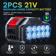 Vkdemer dual 21V 4000mAh batteries extend polishing sessions
