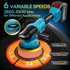 Vkdemer six-speed control enables precise polishing on various surfaces