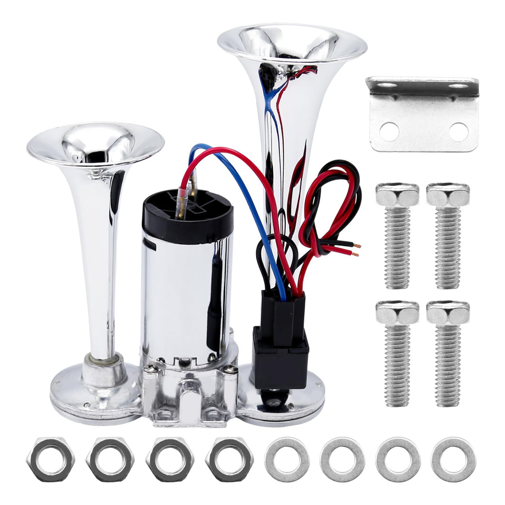 Vkinman 600DB dual train horn front view highlights bold signal and presence.
