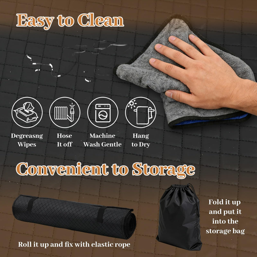 VkkArter Creeper Mat oil-resistant surface protects work area.