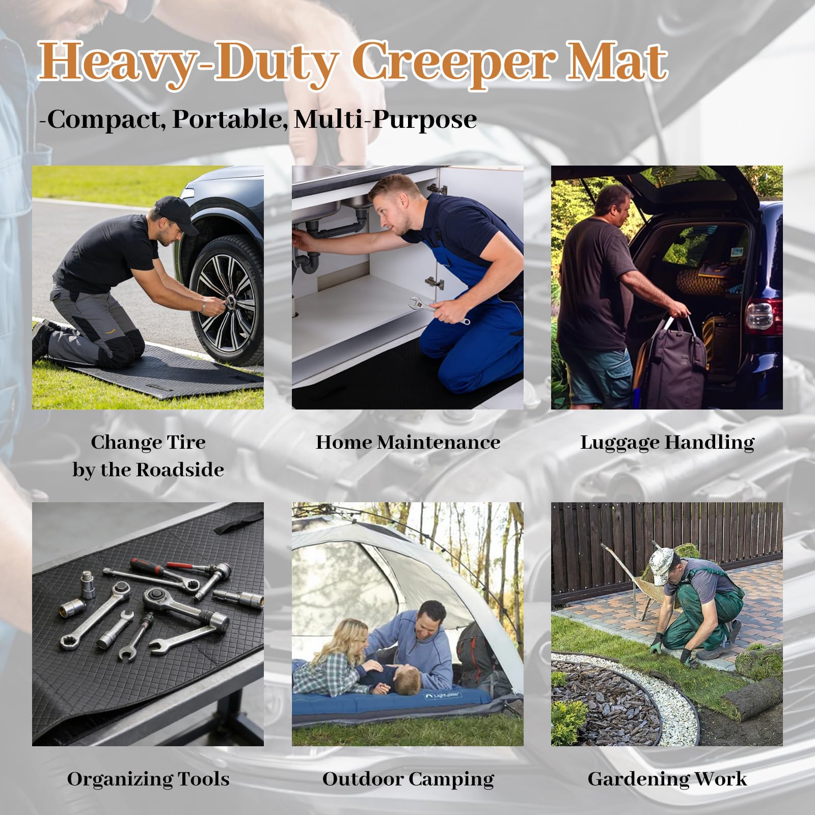 VkkArter Creeper Mat wide 60x28 design fits most vehicles.