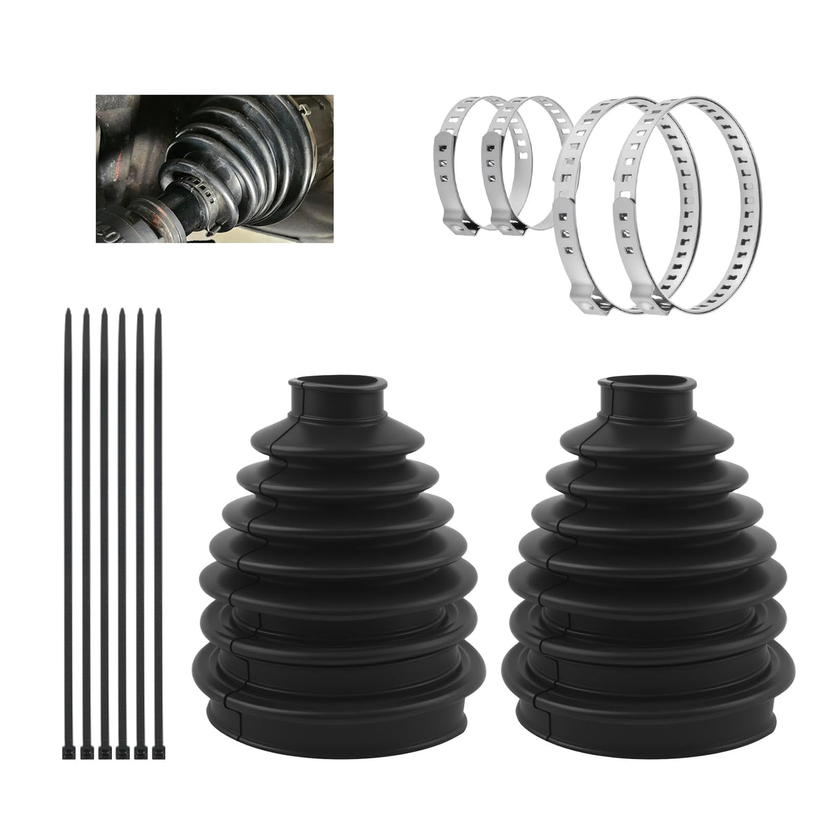 VKQTS CV boot kit dust-protection cover delivers a tight seal for cleaner CV joints.
