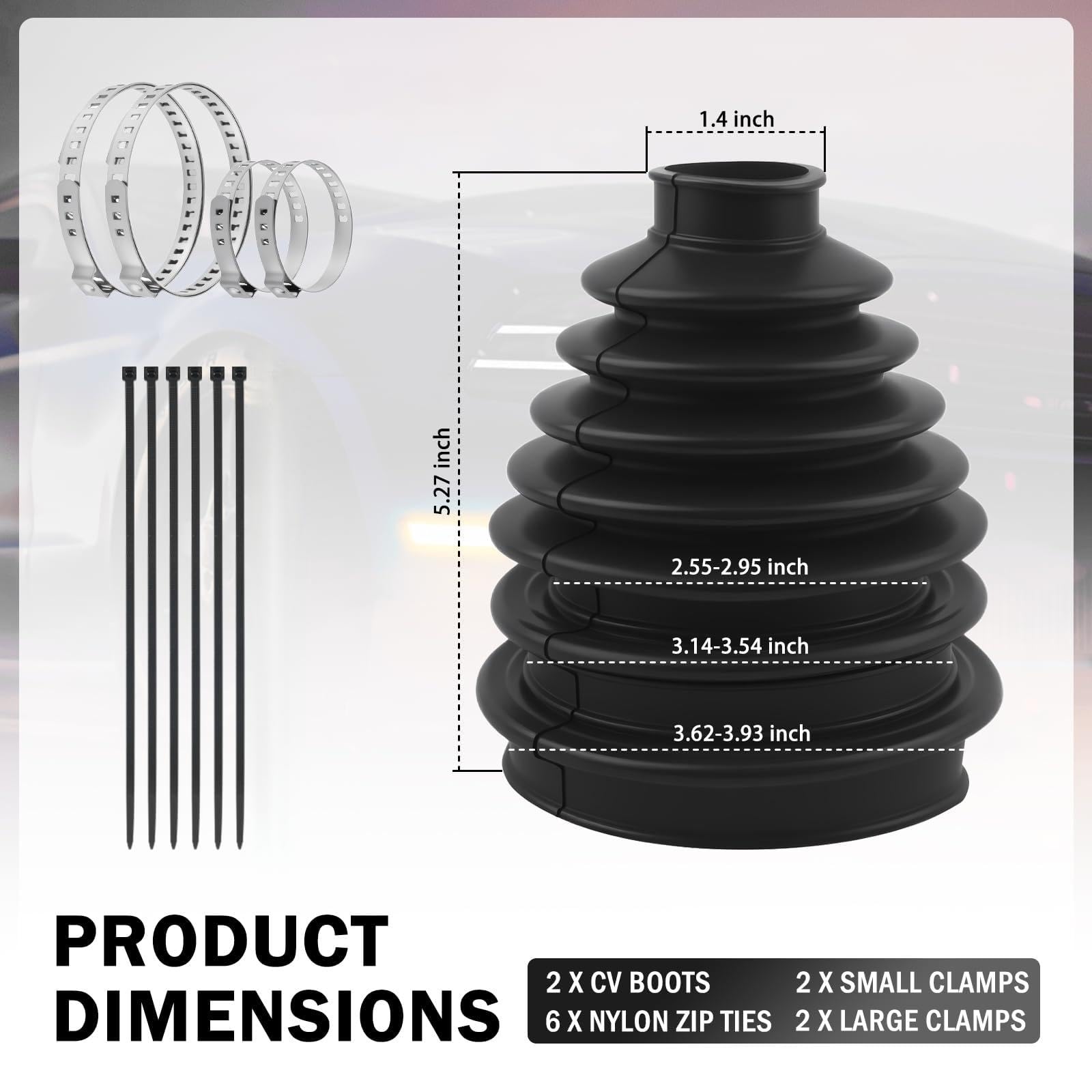 VKQTS CV boot kit large-port design fits many vehicles and simplifies installation.