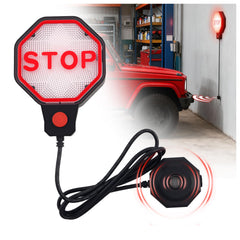VKQTS LED garage sensor mounted on wall, guiding safe parking.
