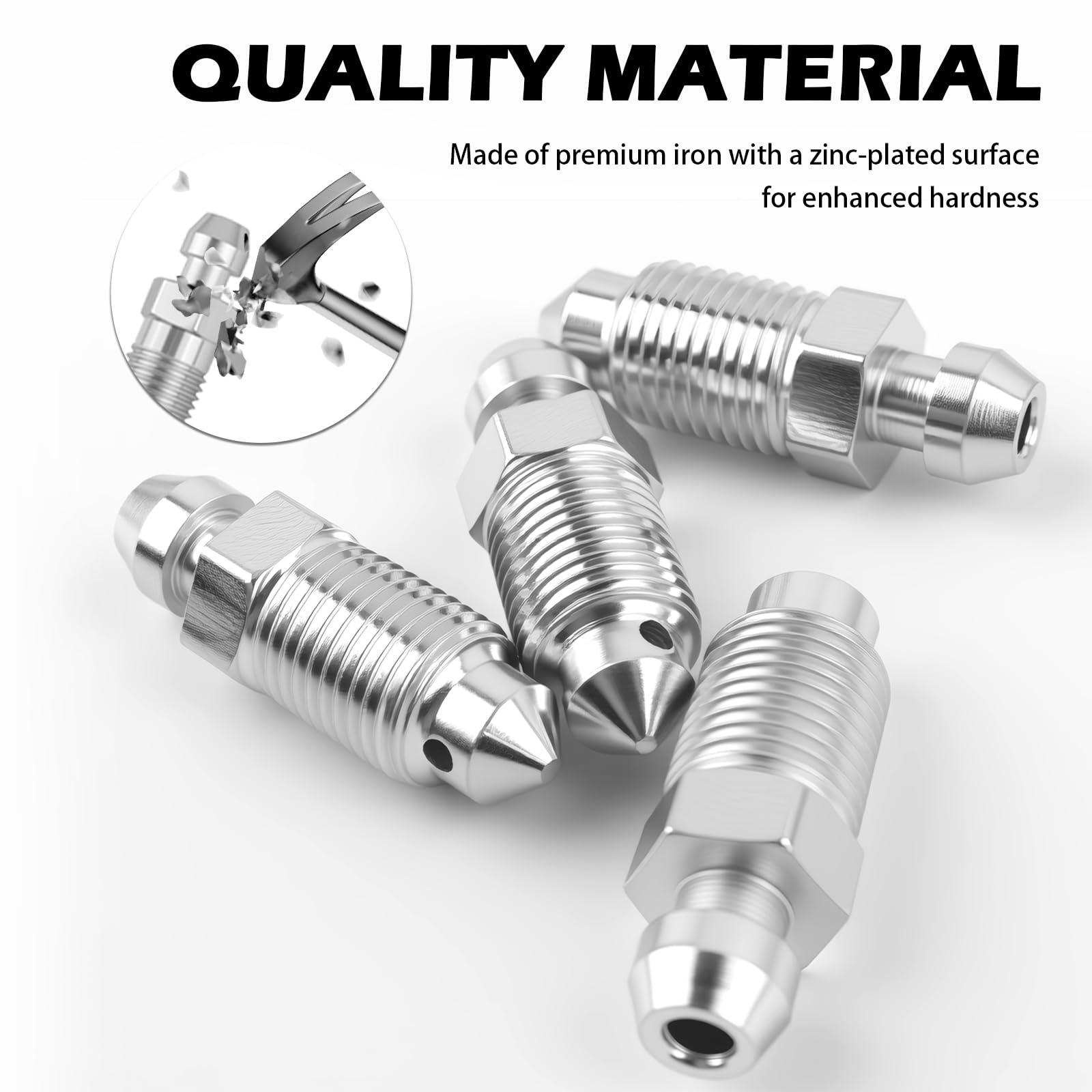VKQTS high-precision metric and sae bleeders ensure secure brake caliper fit.
