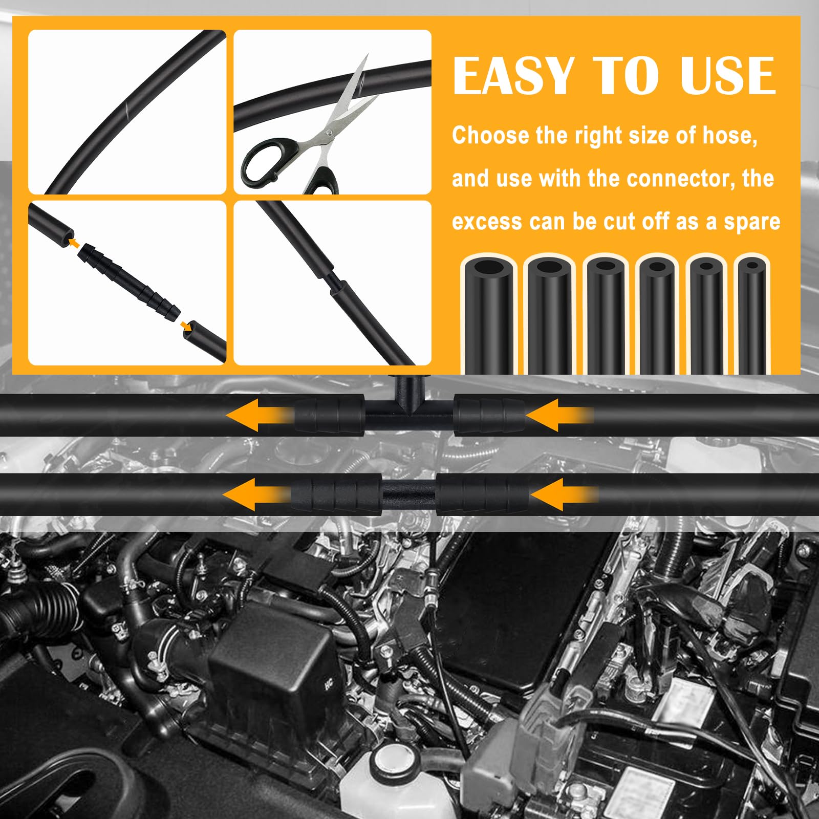 VKQTS vacuum hose 3/16 inch diameter supports compact, clean layouts.