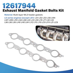 VKVXCLON gasket with bolts for Camaro, prevents leaks effectively