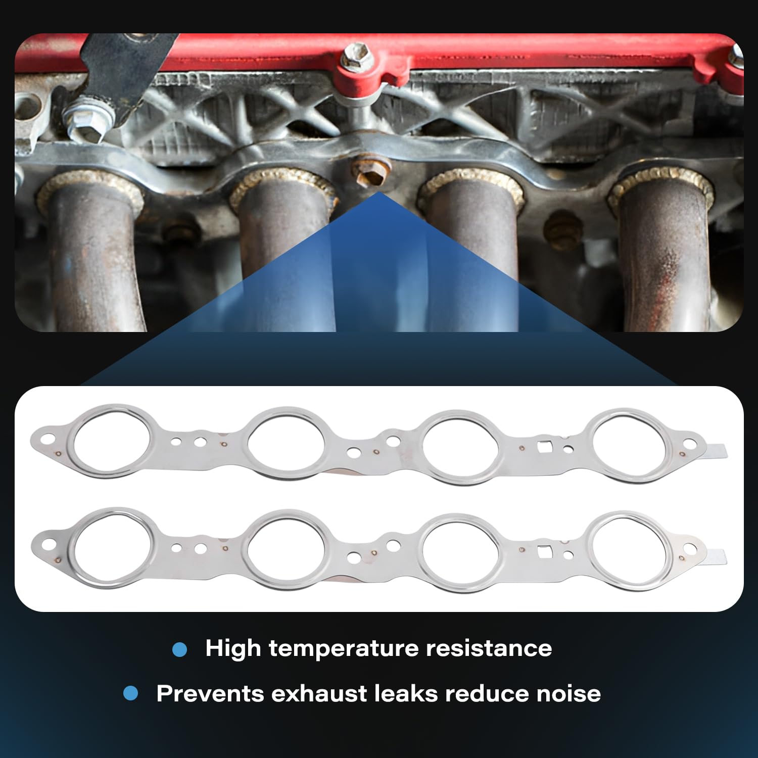 VKVXCLON exhaust gasket with bolts for Caprice, high‑heat ready