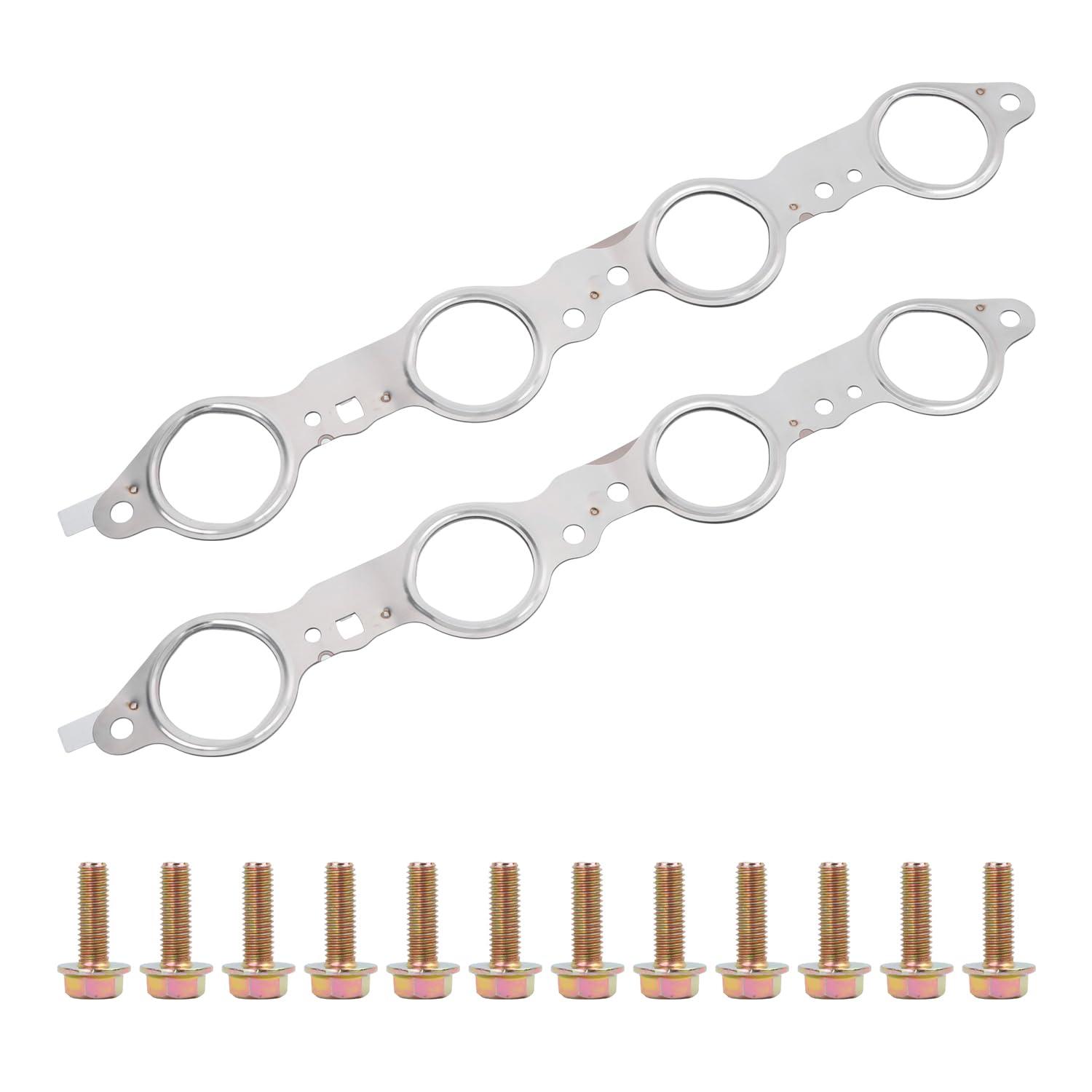 VKVXCLON exhaust manifold header gasket with bolts for Chevrolet Silverado, tight seal example