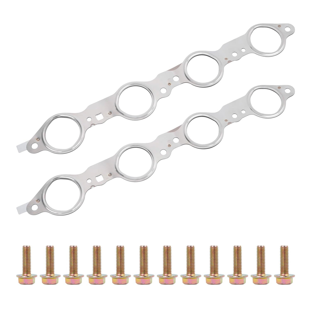 VKVXCLON exhaust manifold header gasket with bolts for Chevrolet Silverado, tight seal example
