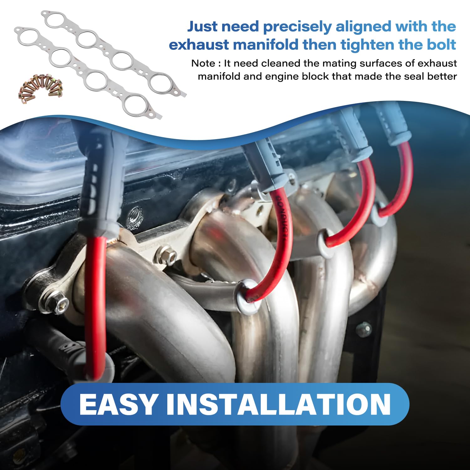 VKVXCLON header gasket with bolts for Corvette, reliable seal under performance use