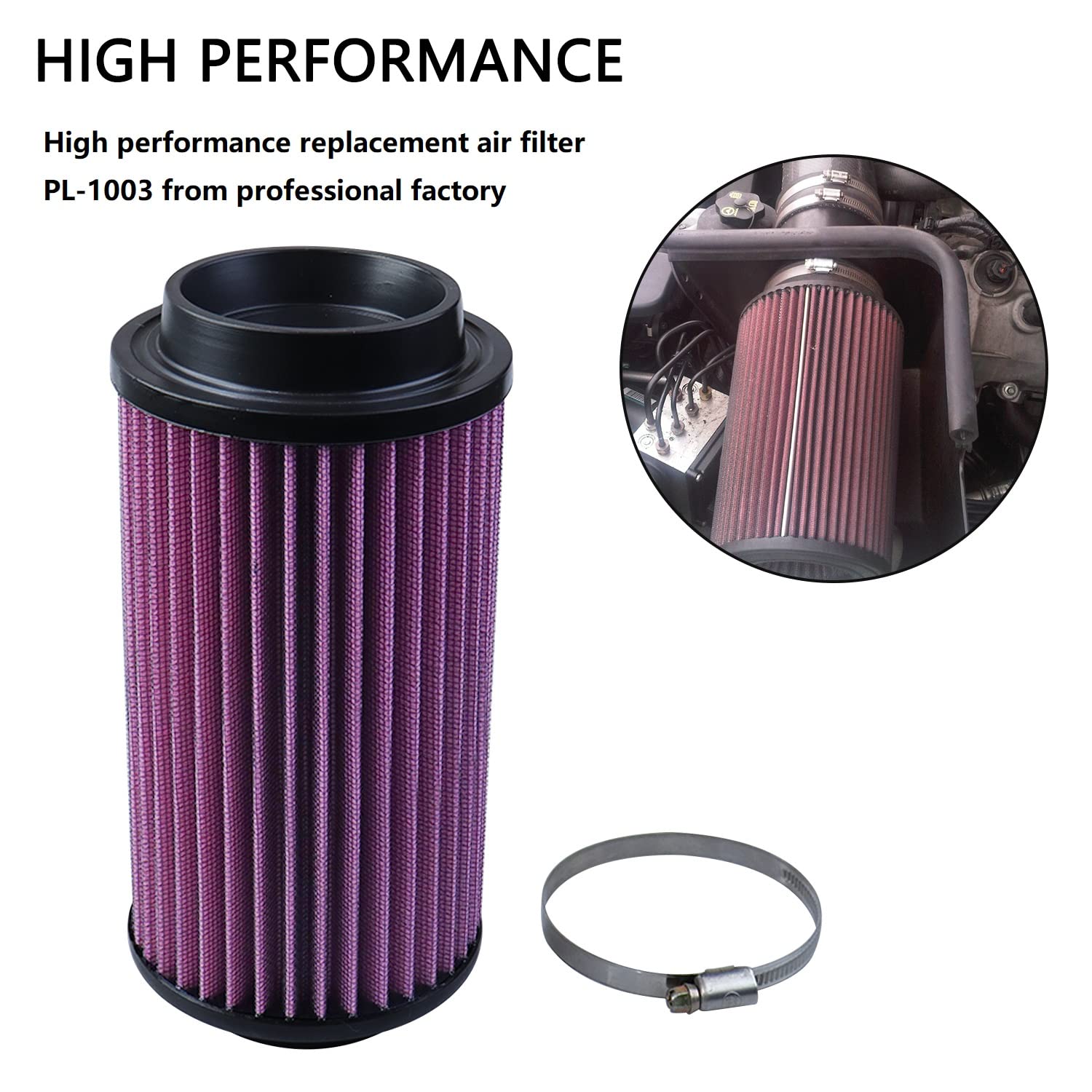 PL1003 filter with durable rubber seal ensuring a tight, secure fit