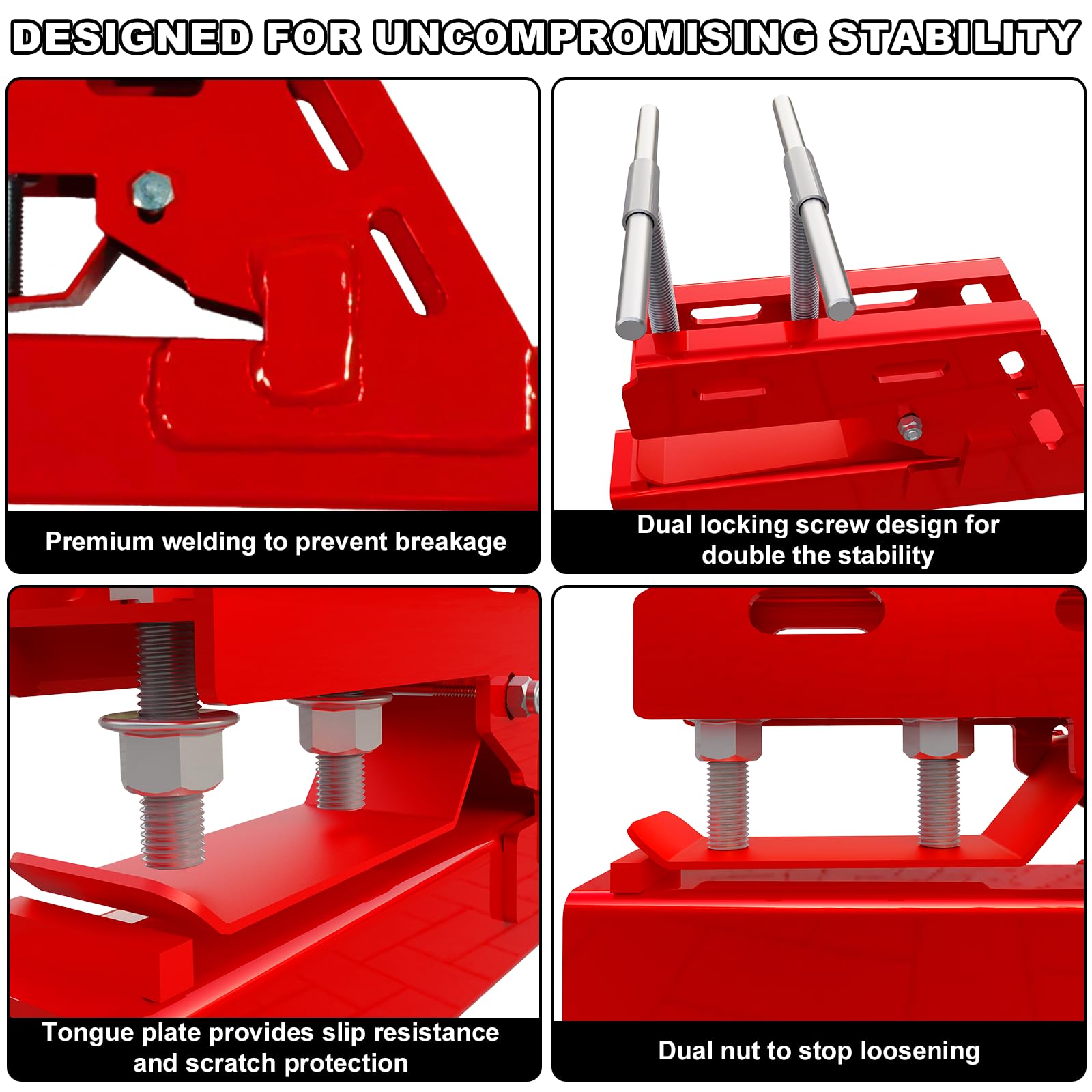 Vlaeng dual T-bolts lever design enables quick clamping.