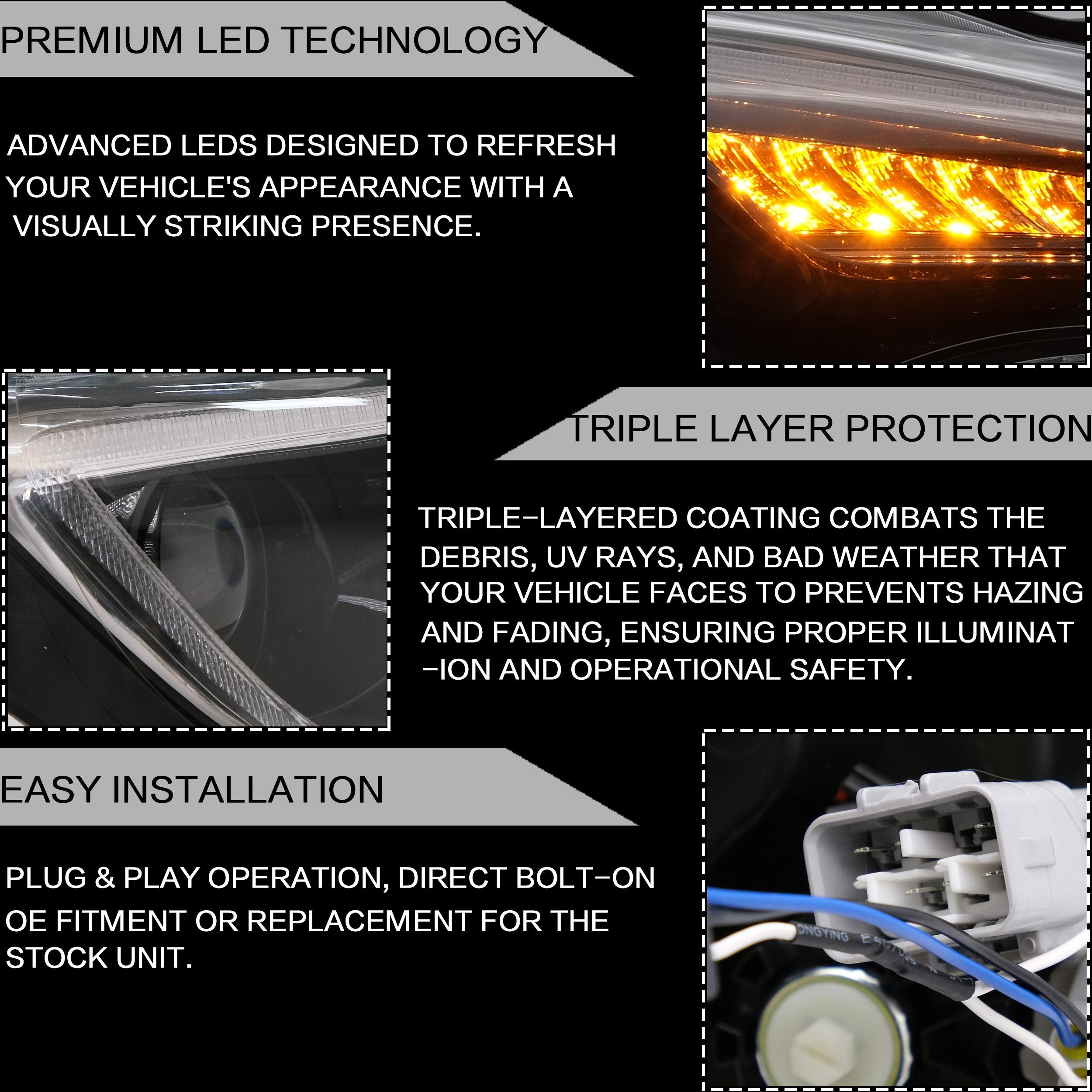 VLAND headlight assembly durable materials deliver long-lasting performance.