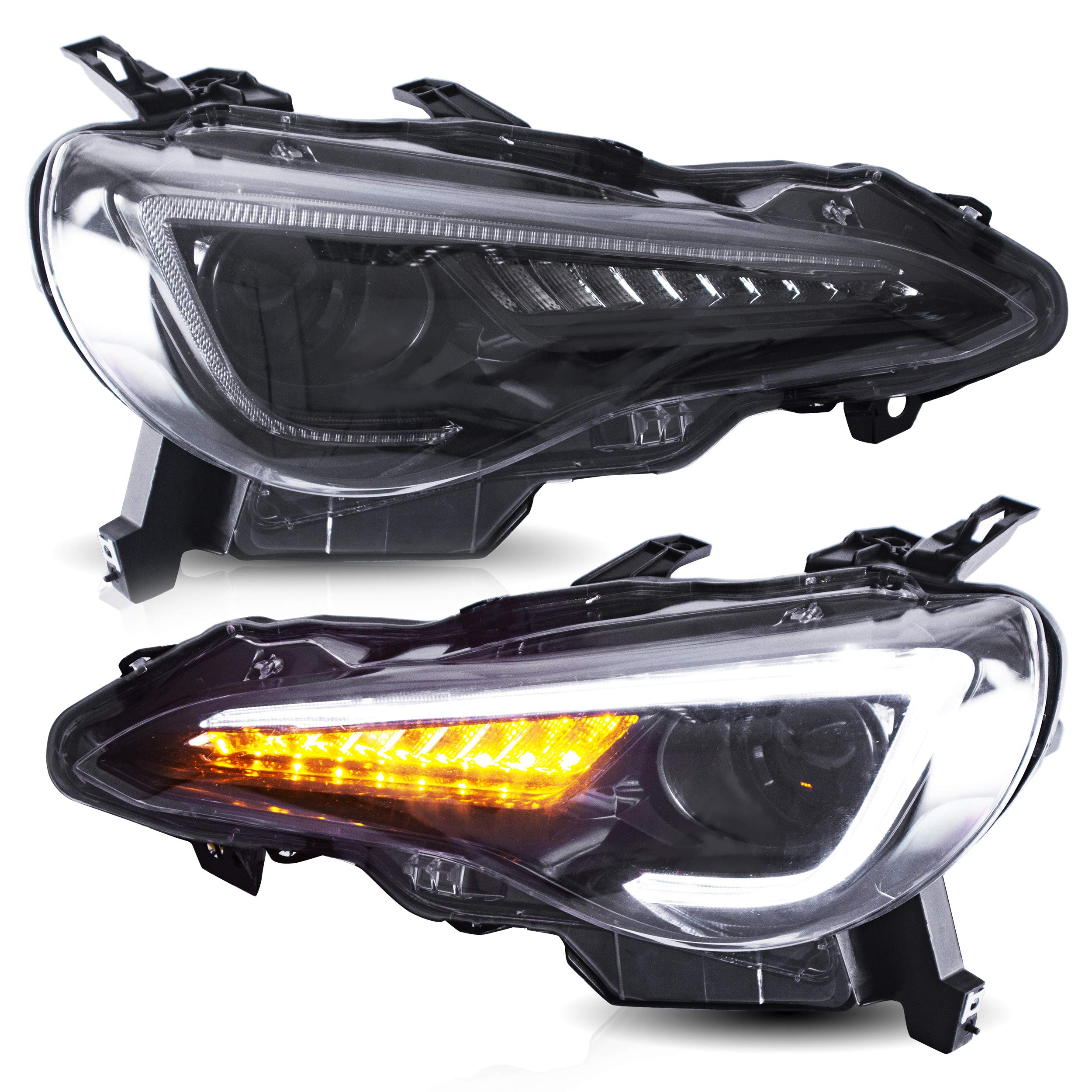 VLAND headlight assembly for FR-S front view enhances style and visibility.