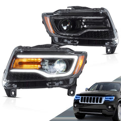 VLAND LED headlights WK2 front view with crisp night-time illumination