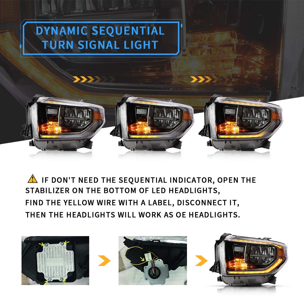 VLAND passenger-side chrome projector headlight adds updated daytime look