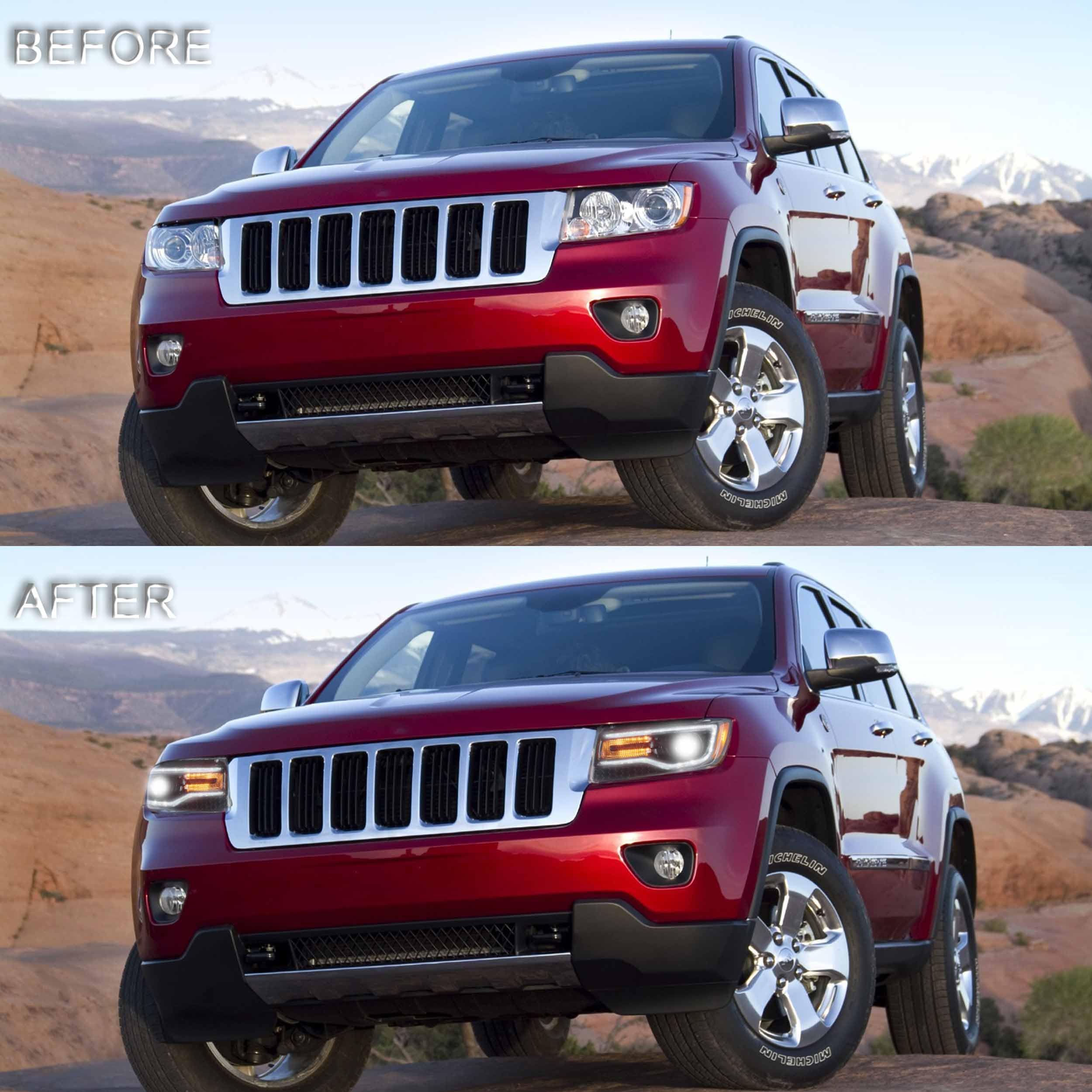 VLAND plug-and-play installation of WK2 headlights shown