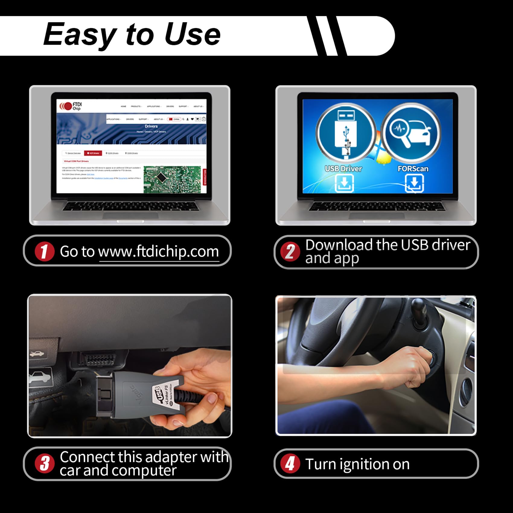 vLinker VGATE FS USB includes warranty and firmware updates.