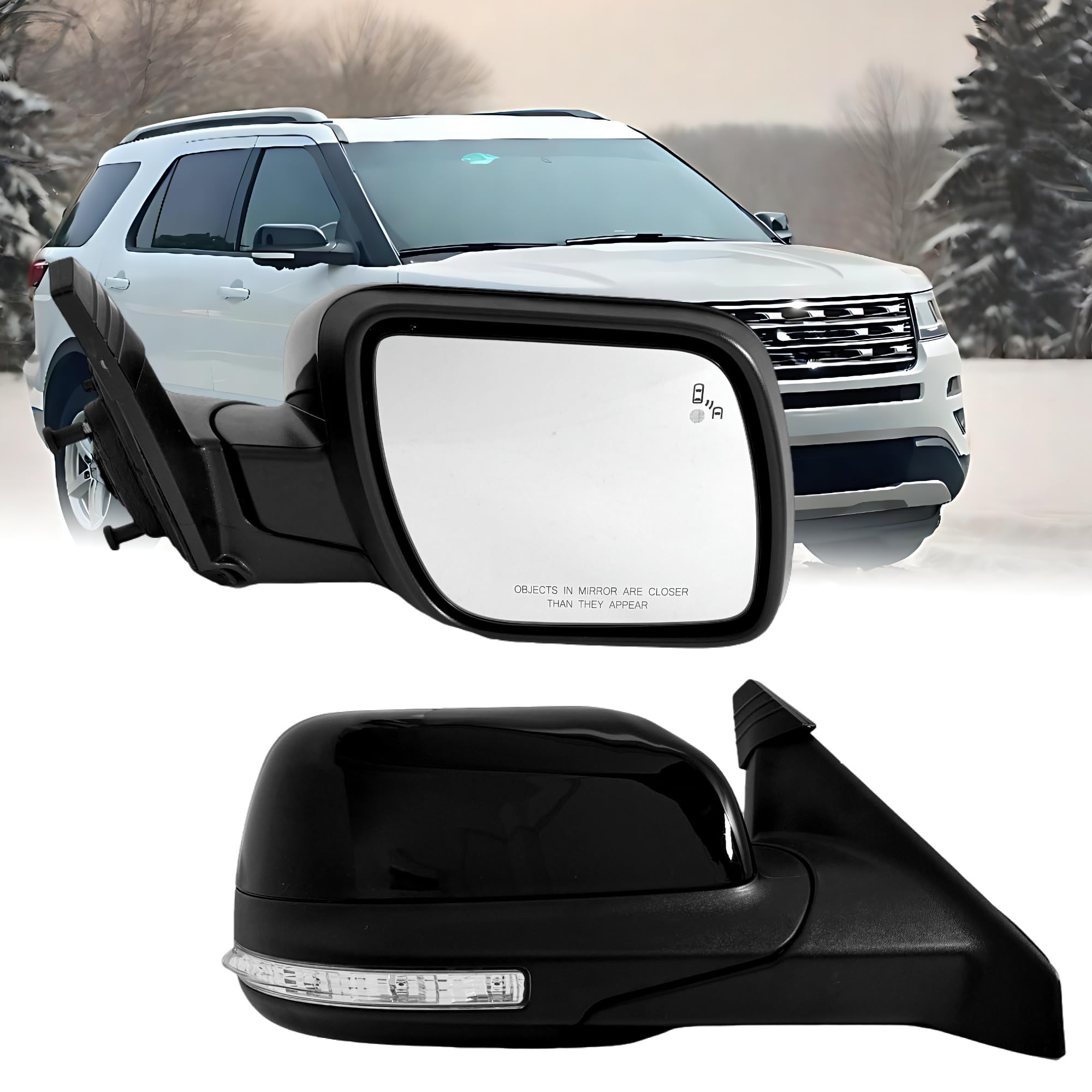 VMDCcdz passenger side mirror for Explorer with improved visibility