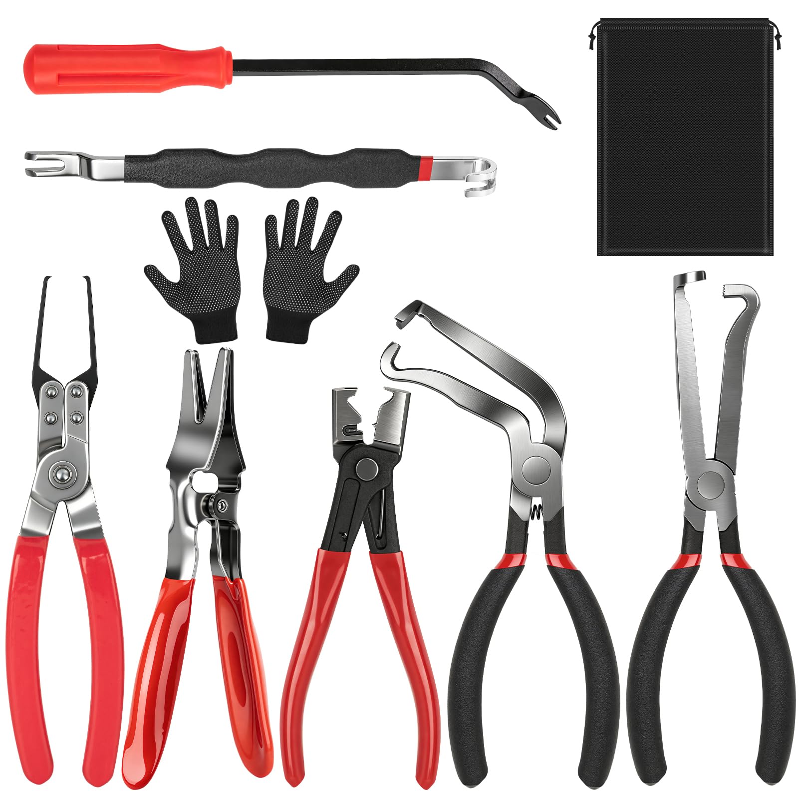 vnkesno 9pcs electrical disconnect pliers angled for precise auto work