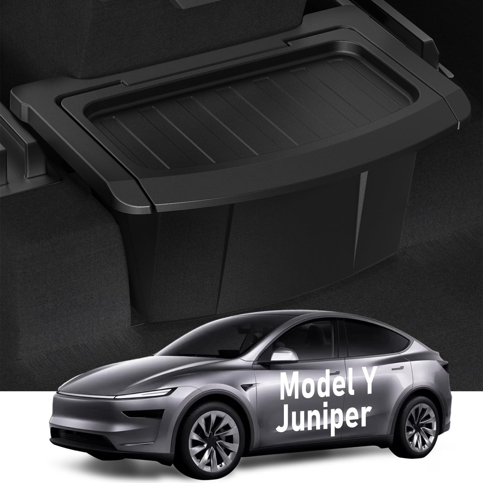Vnkesno rear center console organizer for Model Y Juniper fits perfectly and enhances backseat organization.