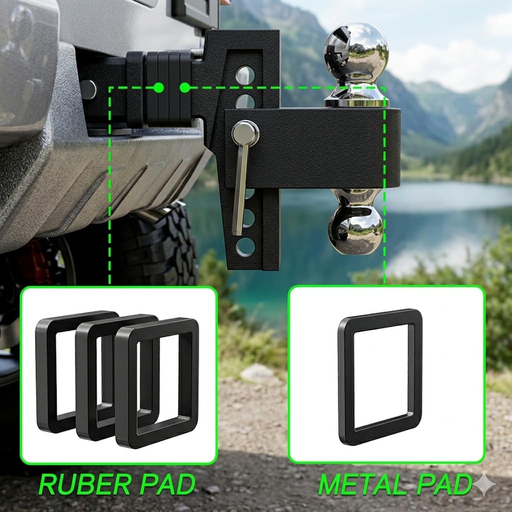 VNN six-inch height-adjustable hitch for precise alignment