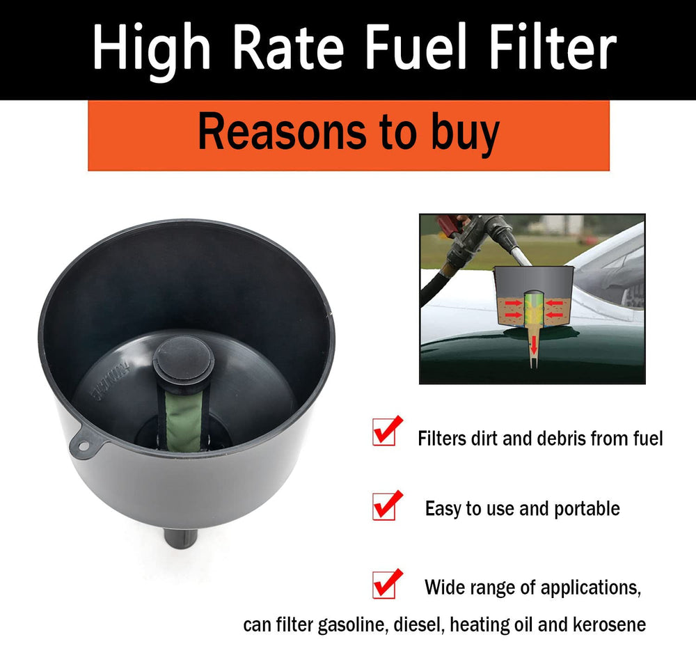VODCACA AF8CB filter in use with a lawn mower for clean fuel delivery.
