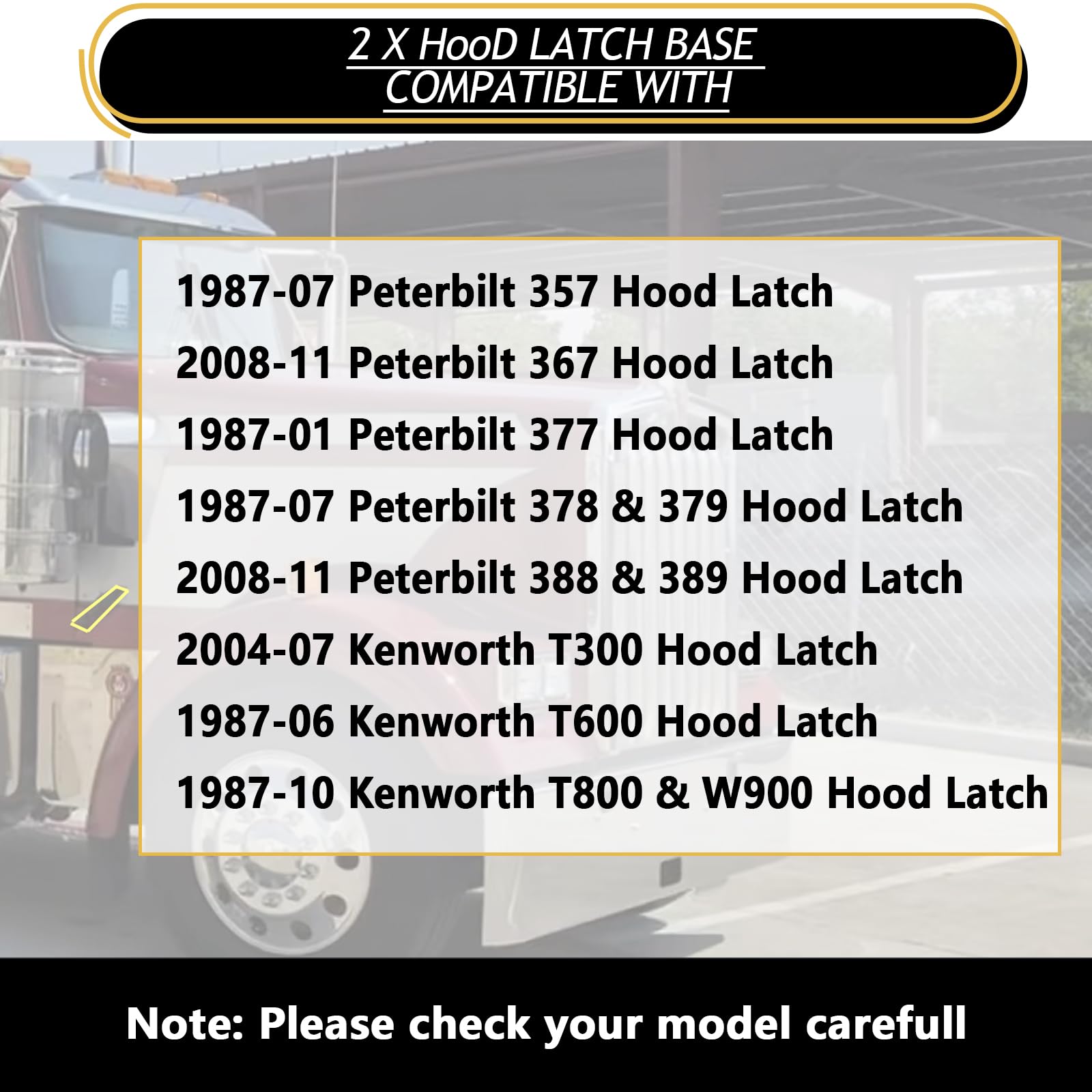 VODCACA hood latch base for Peterbilt 377; durable design for daily use