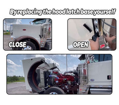 VODCACA hood latch base for Peterbilt 378; rugged hood security