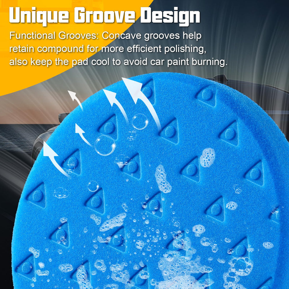 VOFirst yellow polishing pad handles medium grit for balanced cutting and finishing.