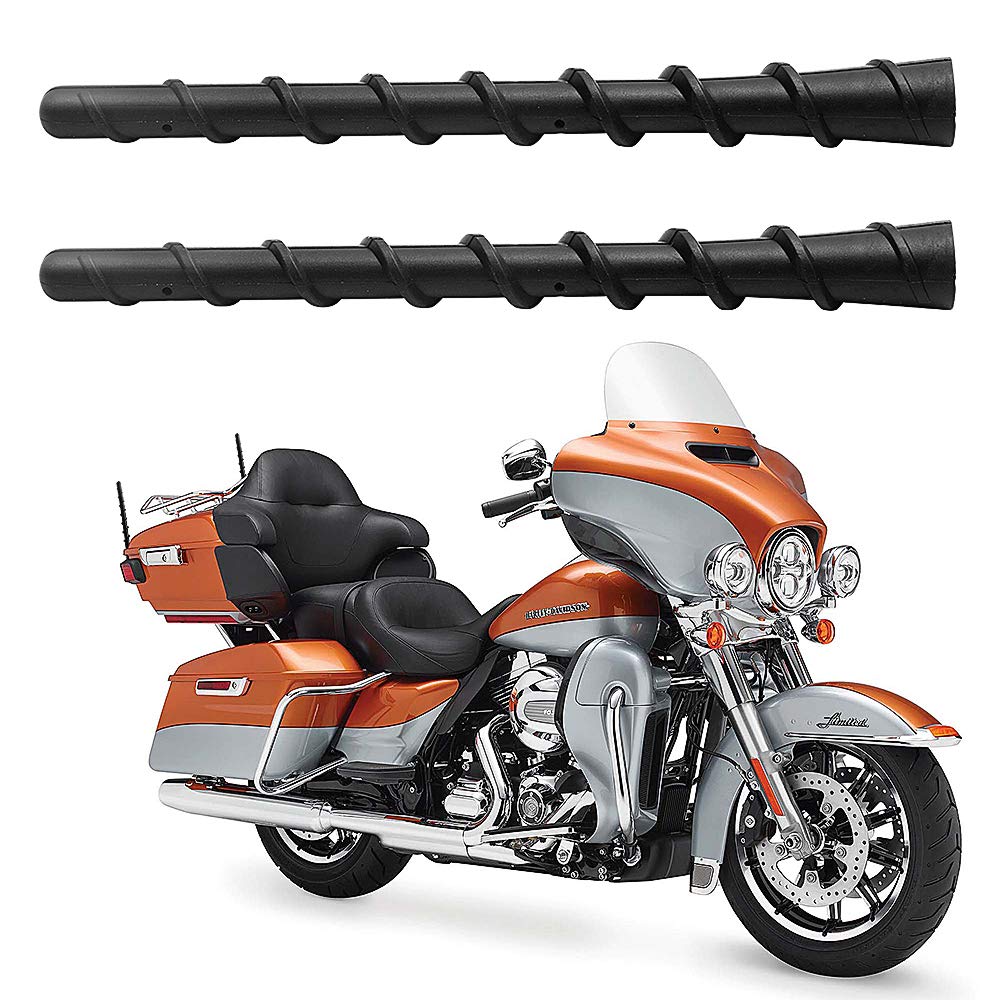 VOFONO 2-pack 7-inch spiral antenna for Harley showing model-fit and reliable AM/FM reception