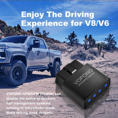 Blue light indicator on VOFO­NO AFM DFM disabler confirms activation for V6/V8