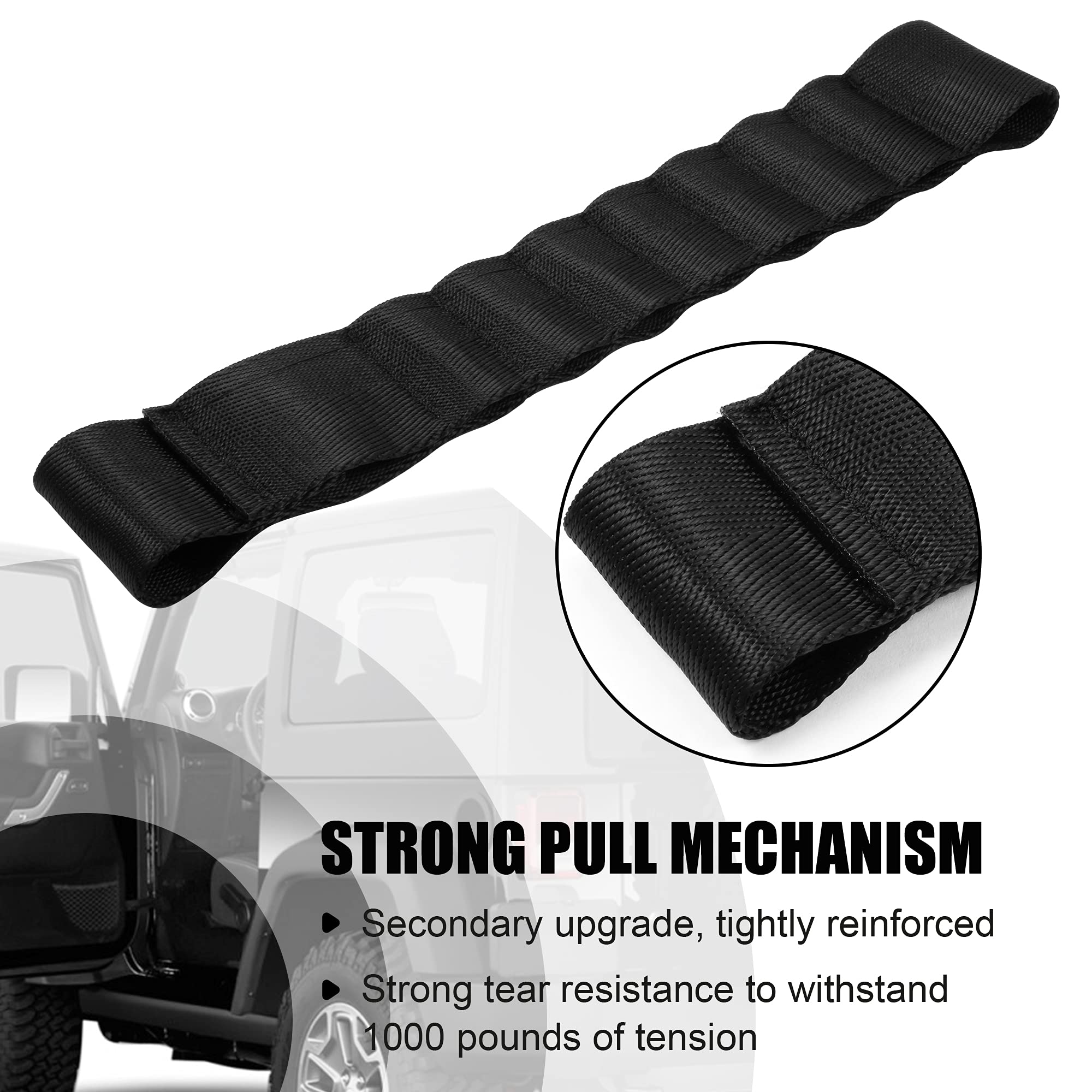 VOFONO door straps installation on Wrangler for quick upgrade and tidy appearance.
