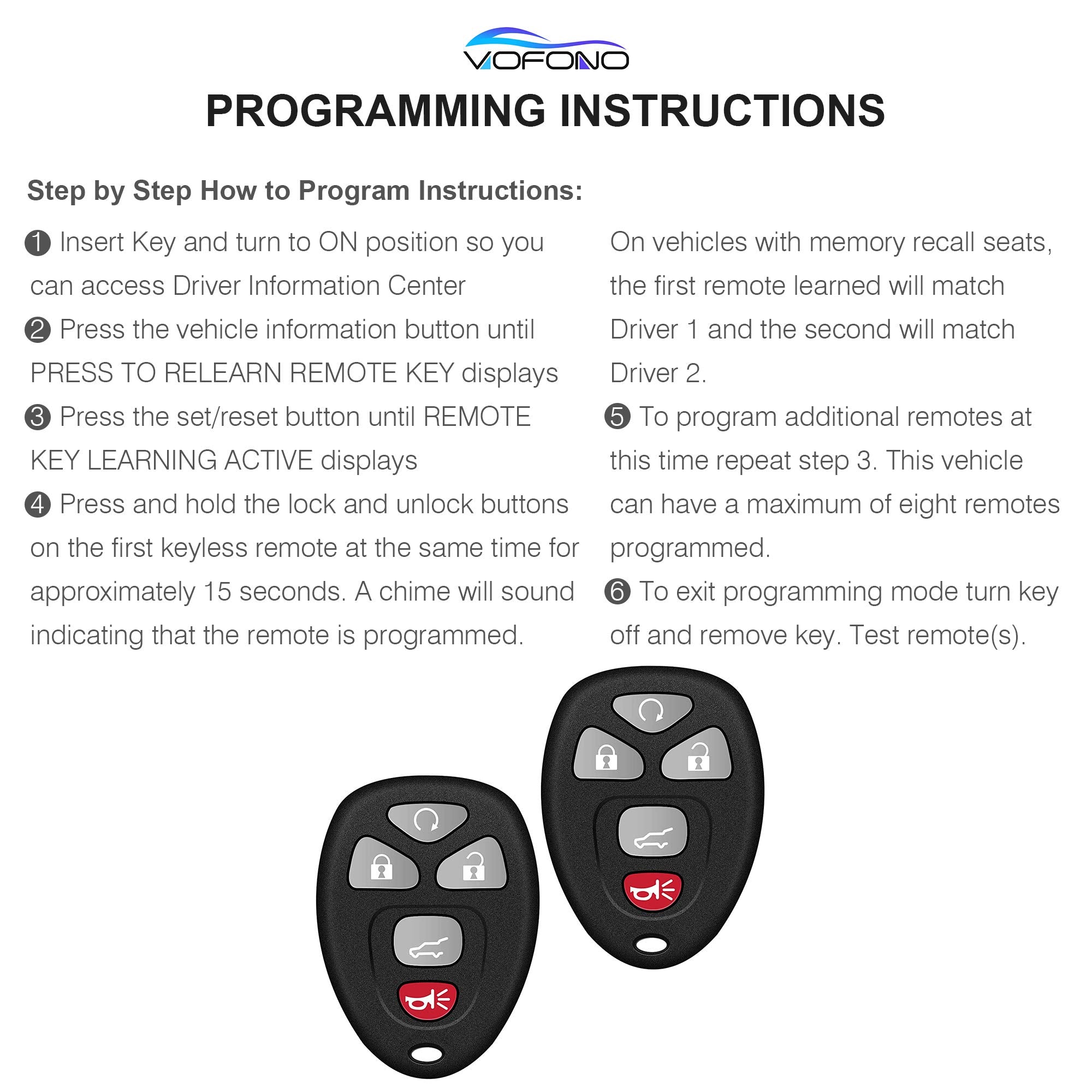 VOFONO Yukon XL key fob compact design for easy entry and ignition