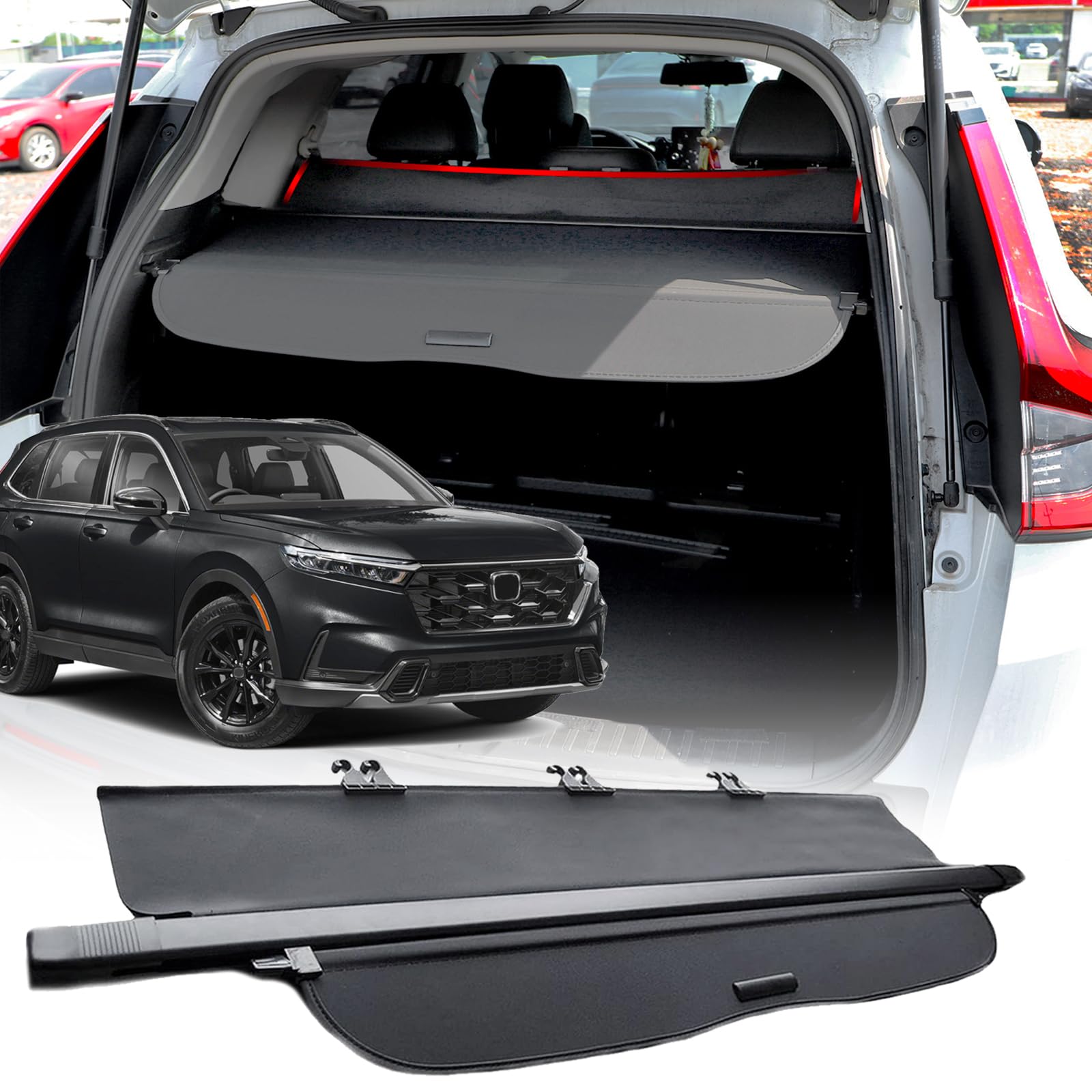 Volcaner cargo cover main rod provides sturdy privacy for Honda CR-V trunk