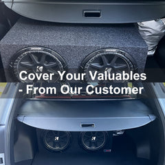 Volcaner privacy screen shields valuables from prying eyes during stops.
