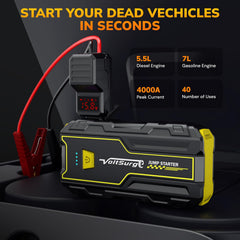 VoltSurge heavy-duty jumper clamps with secure connections