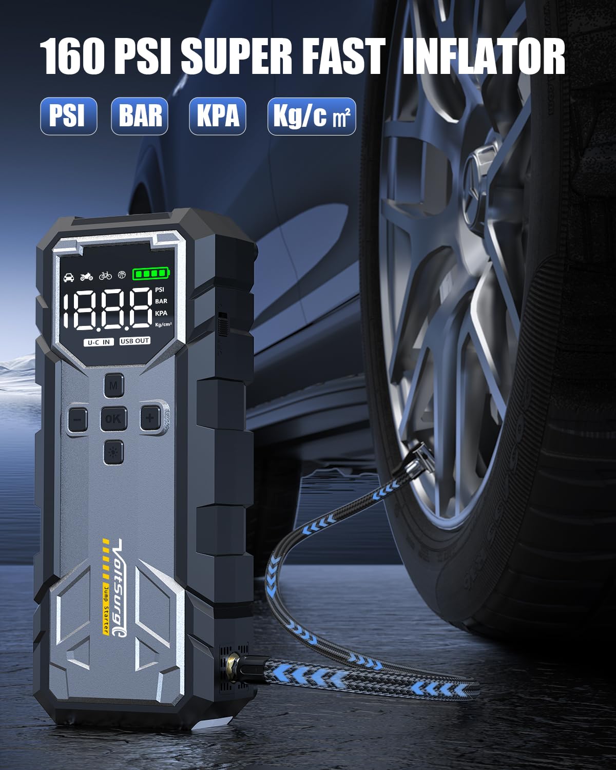 VoltSurge bright LED flashlight for roadside visibility