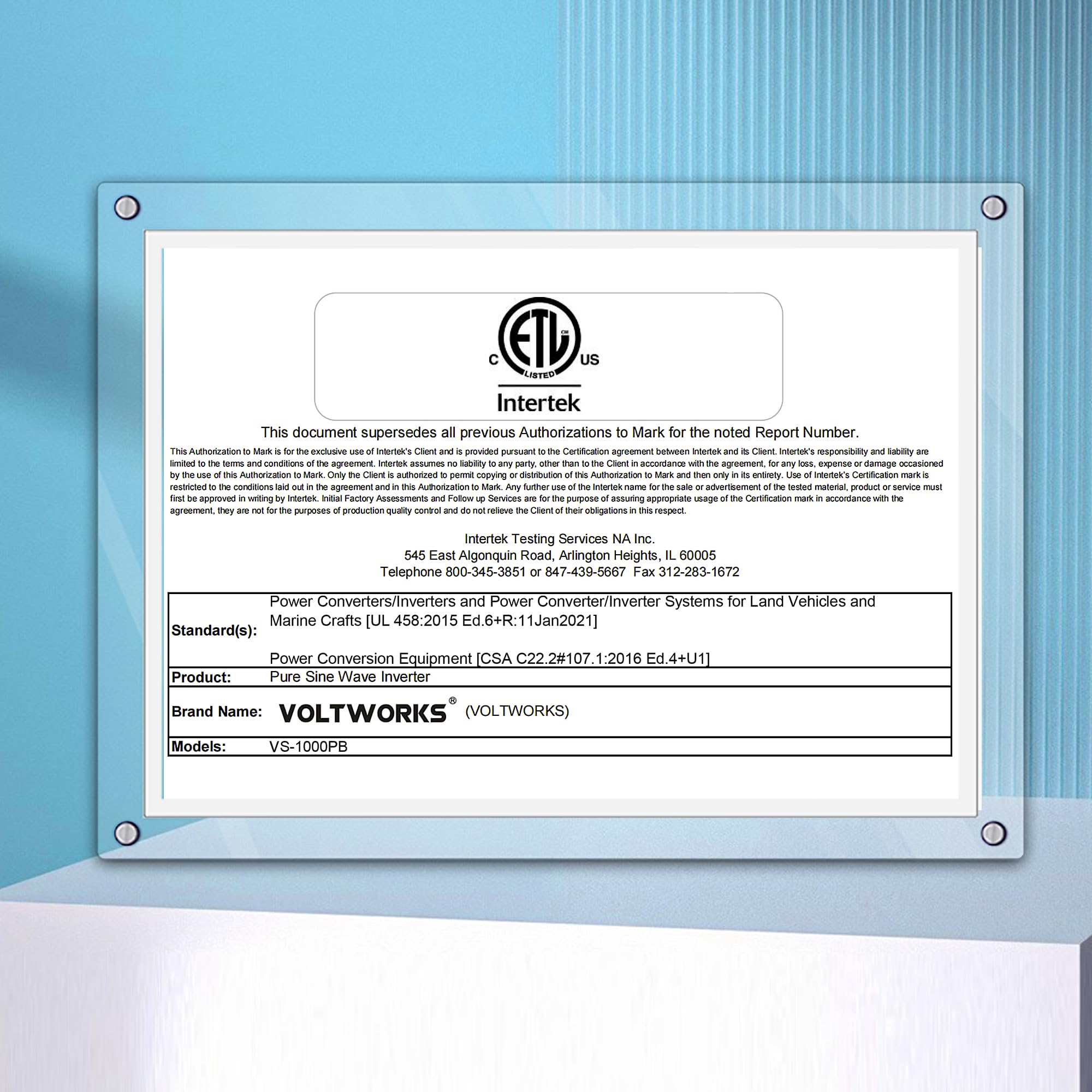 Voltworks 1000W inverter LCD display shows status