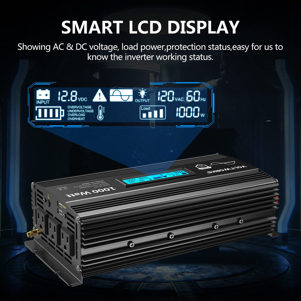 Voltworks 1000W inverter USB ports charge devices