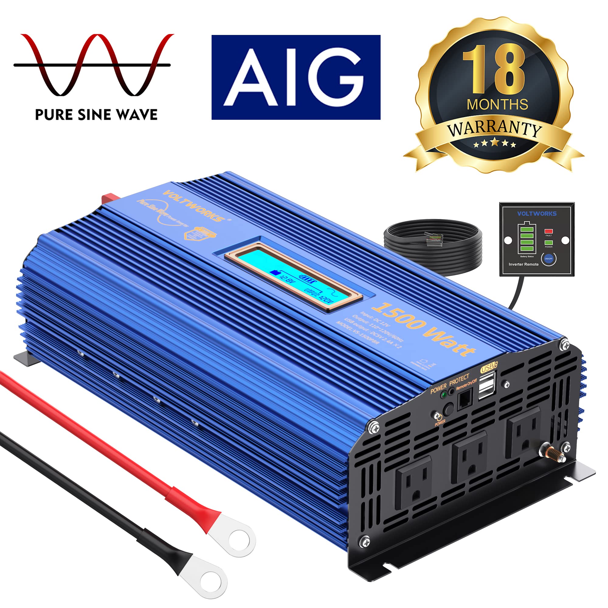 VOLTWORKS inverter is ideal for home, RV, truck, or emergency power needs.
