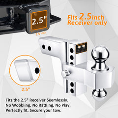 Vomavex premium aluminum chrome-plated hitch resists rust for outdoor use.
